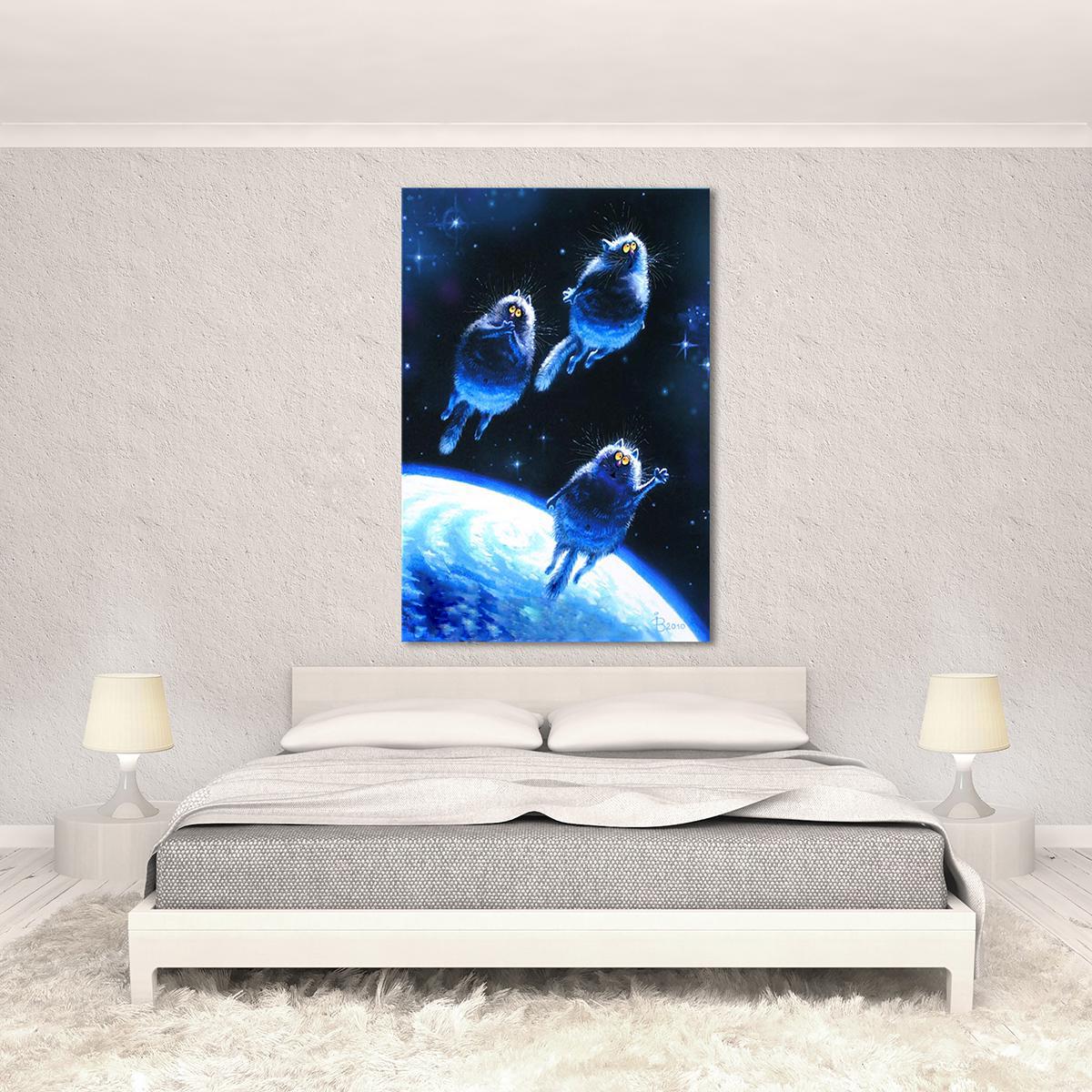 Модульная картина Коты в космосе 1 модуль 80x120 см