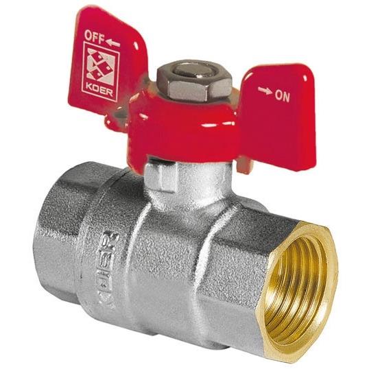 Кран кульовий KOER KR.217 KR0040 3/4" ВВ метелик (81213)