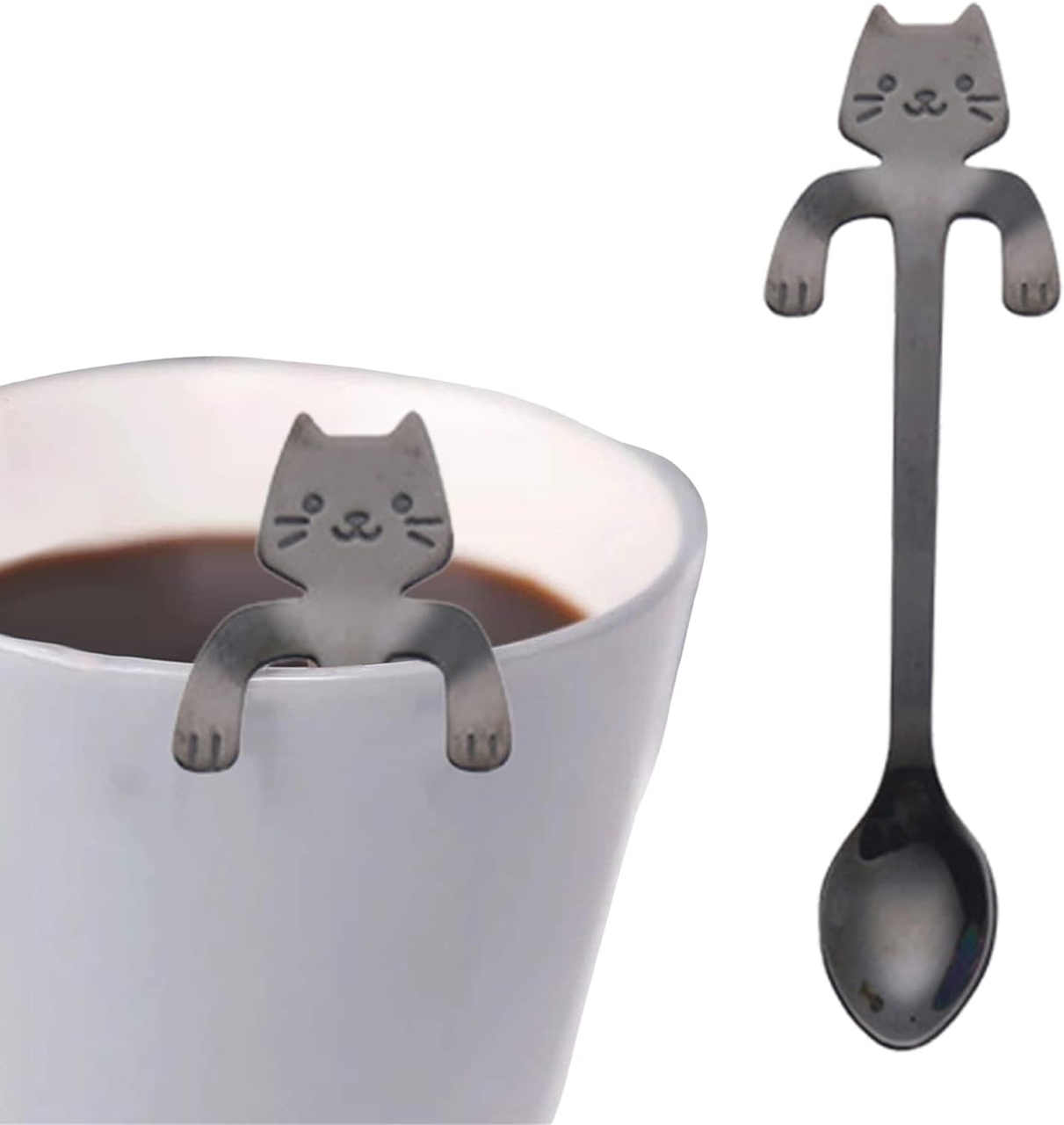 Чайная ложка с держателем на чашку в виде кота Черный (13949178) - фото 8 Чайная ложка с держателем на чашку в виде кота Черный (13949178) - фото 8