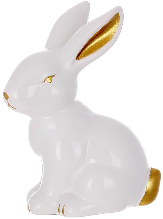 Набор декоративных фарфоровых фигурок Кролик с золотыми ушами 6 шт. 10 см