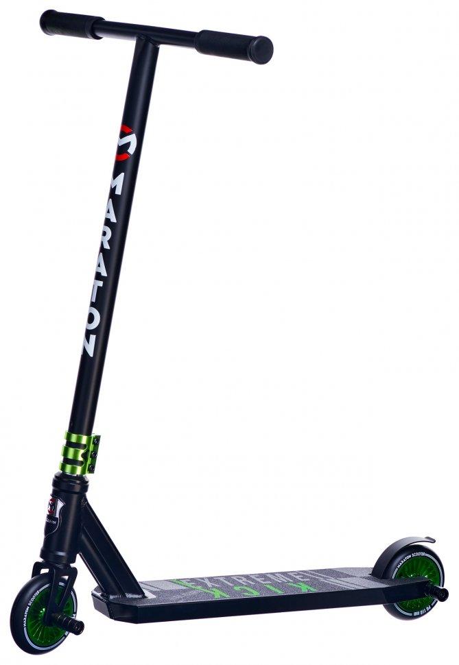 Самокат трюковый Dexter HIC с прочной рамой и пегами Зеленый