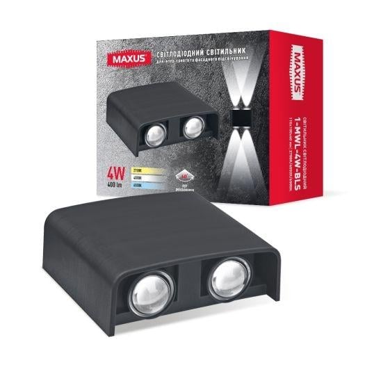 Светильник светодиодный MAXUS MWL 4W 3CCT IP65 BL Square Черный (1-MWL-4W-BLS) - фото 3 Светильник светодиодный MAXUS MWL 4W 3CCT IP65 BL Square Черный (1-MWL-4W-BLS) - фото 3