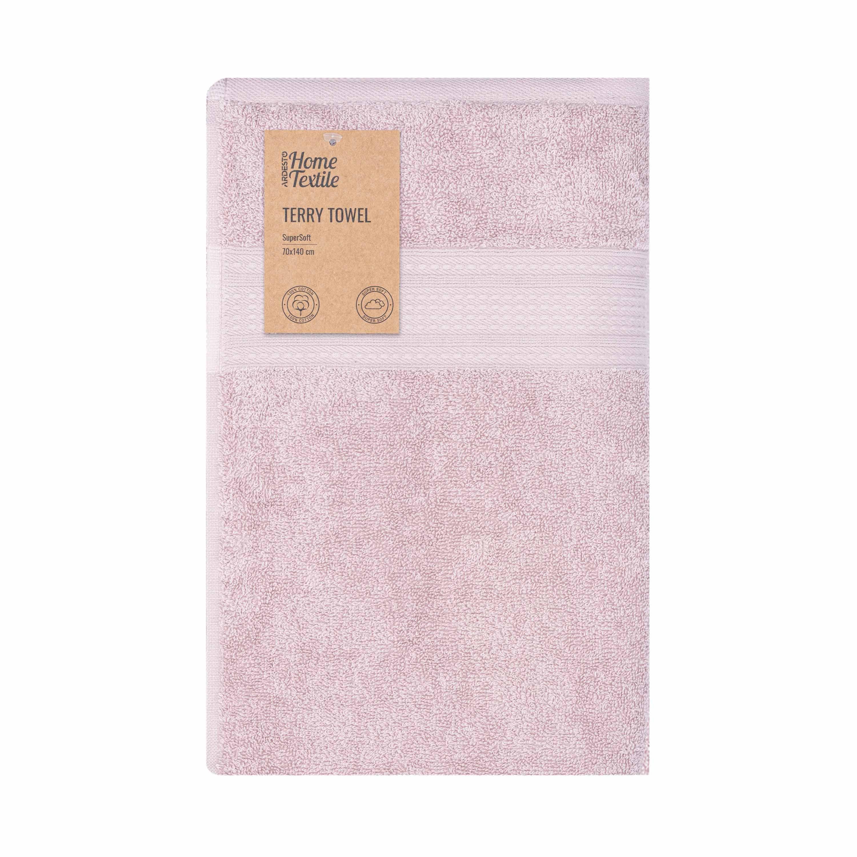 Полотенце махровое Ardesto SuperSoft 70х140 см Розовый (ART2270SCP)