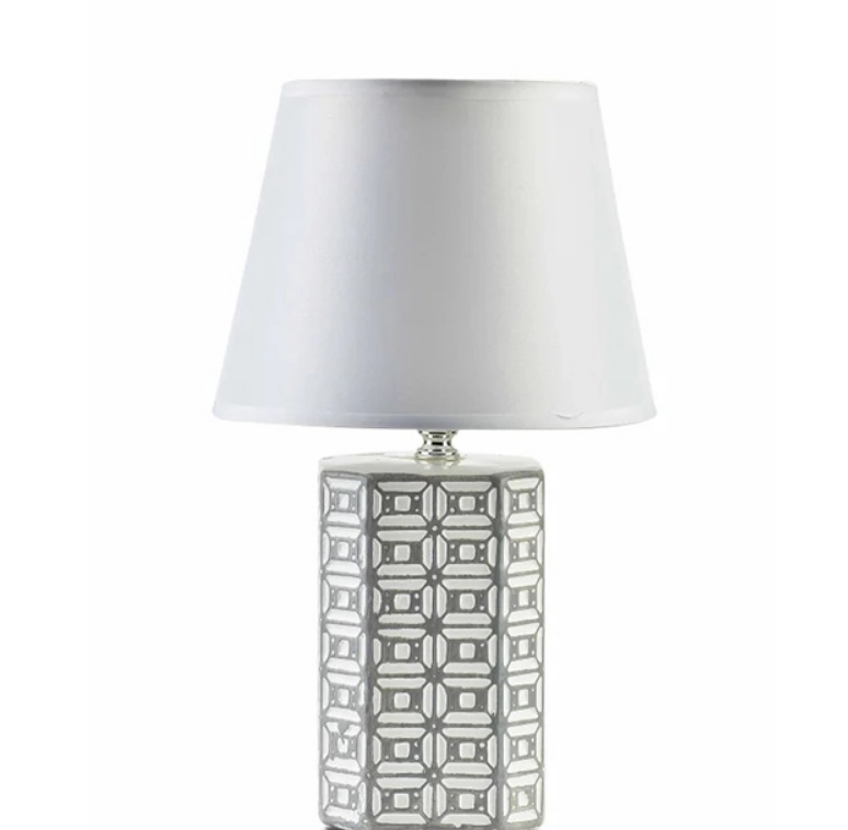 Лампа керамическая настольная Leti 33 см Grey (36065)