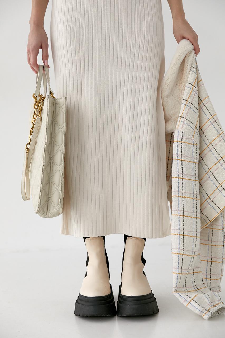 Юбка миди в рубчик L Кремовый (0199) - фото 4 Юбка миди в рубчик L Кремовый (0199) - фото 4