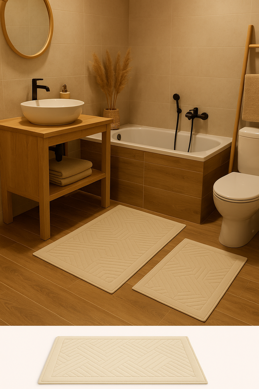 Комплект хлопковых ковриков Tropikhome Shaggy 100x60/50x60 см 2 шт. (4141 Braid) - фото 2 Комплект хлопковых ковриков Tropikhome Shaggy 100x60/50x60 см 2 шт. (4141 Braid) - фото 2