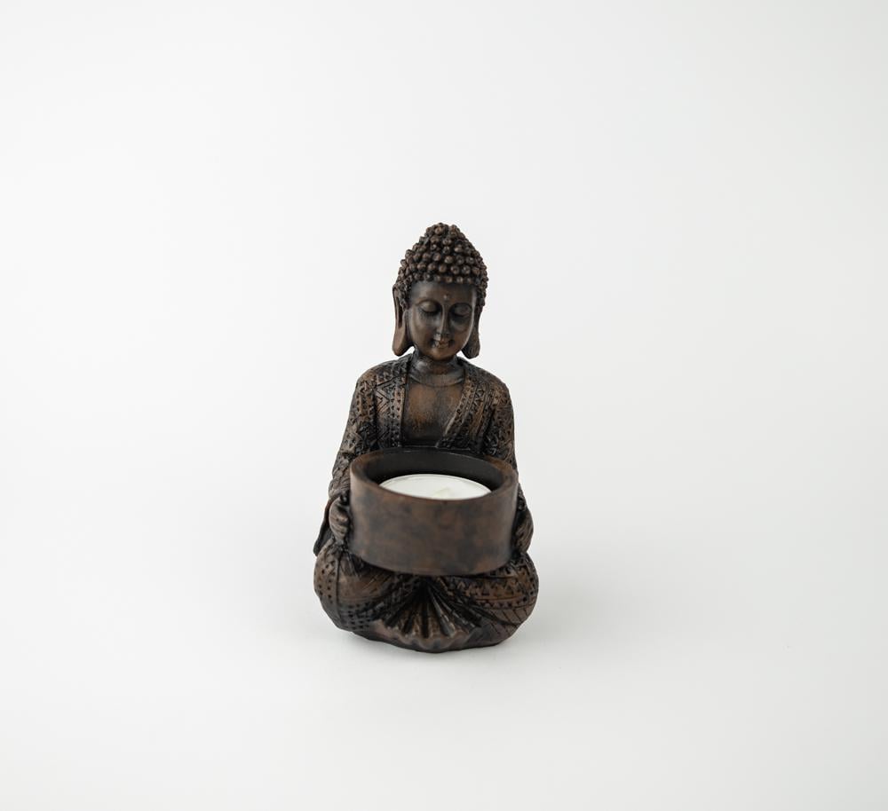 Підсвічник Будда обіймає 15х10х10 см Коричневий (ПП703в) - фото 3