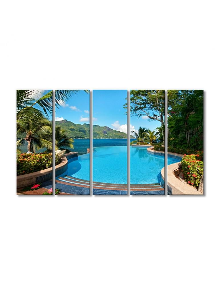 Картина модульная Сейшельские острова Маэ 5 модулей 120x180 см