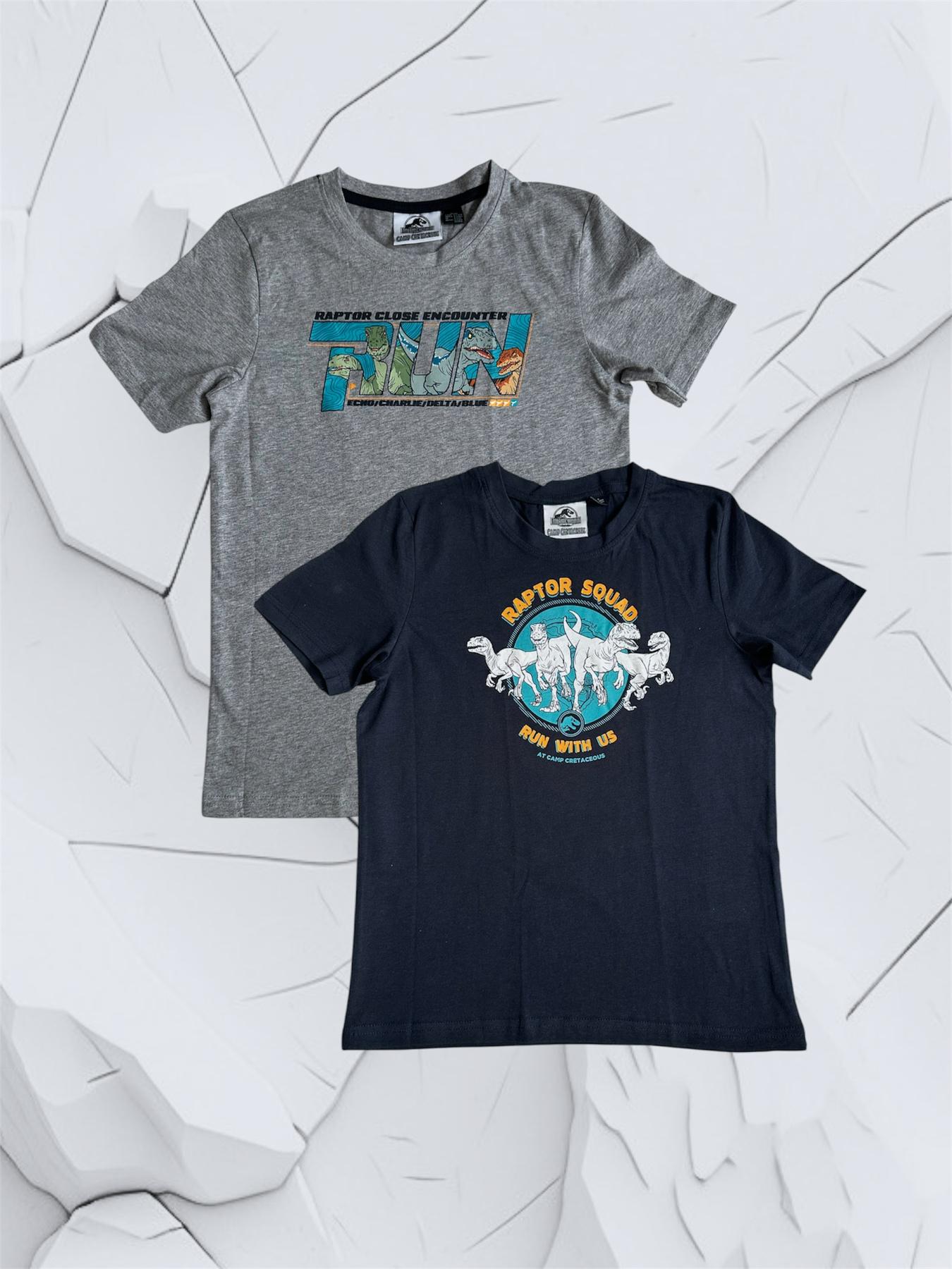 Футболка Jurassic World 2/4 роки 98-104 см 2 шт. Сіро-синій (001300341-3)