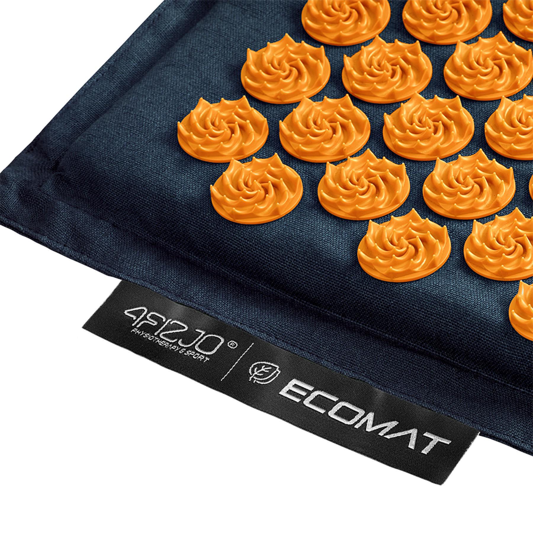 Коврик акупунктурный 4FIZJO Eco Mat Аппликатор Кузнецова с подушкой 68x42 см Navy Blue/Orange (25817) - фото 5