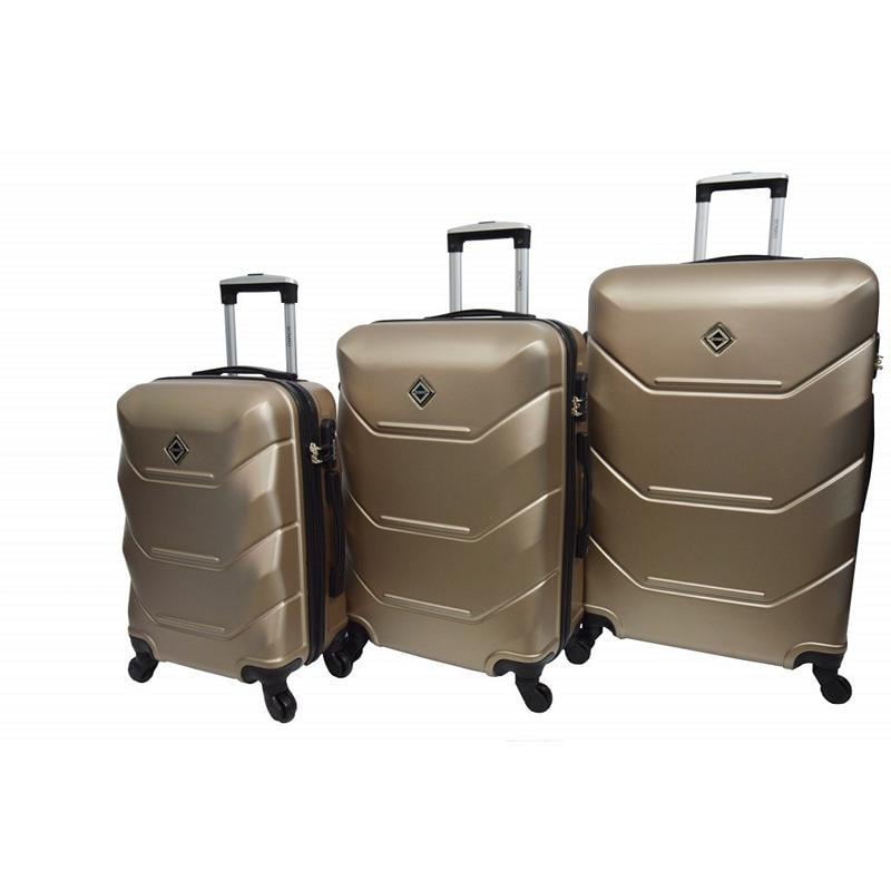 Комплект чемоданов из пластика 004 3 шт. на колесах Шампань (348443) Комплект чемоданов из пластика 004 3 шт. на колесах Шампань (348443)