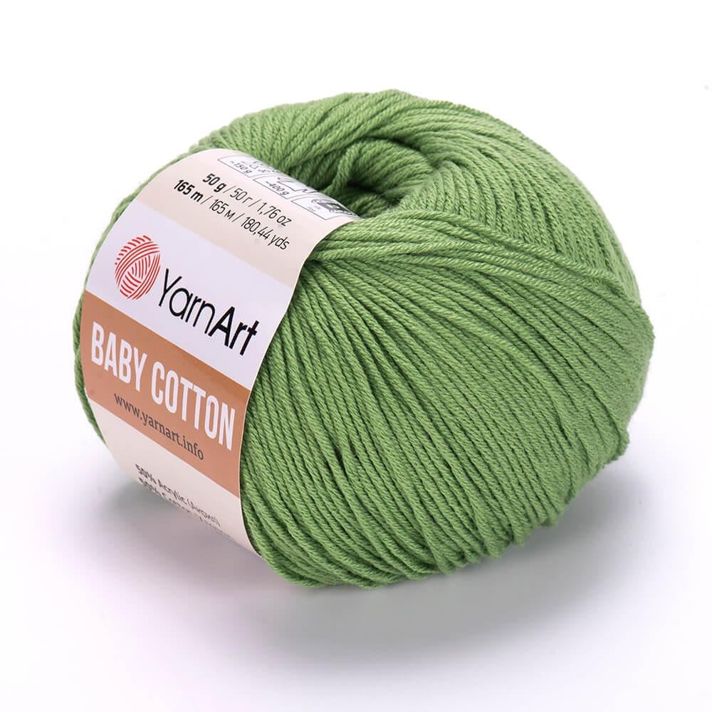 Пряжа YarnArt Baby Cotton колір 440 Зелений (1774972170)