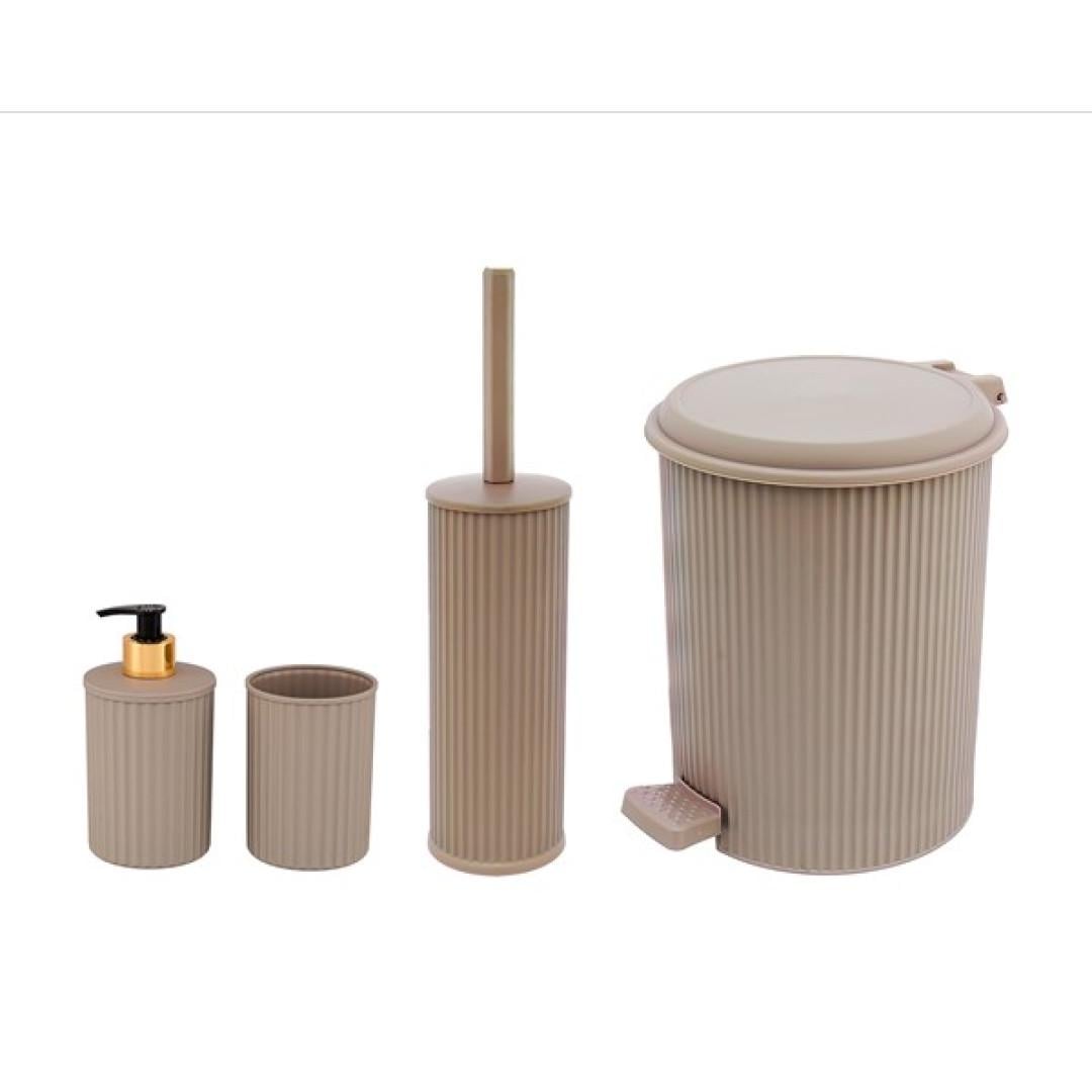 Набор для ванной и туалета Elif Nostalgia 4 предмета Кофе с молоком (33731510)