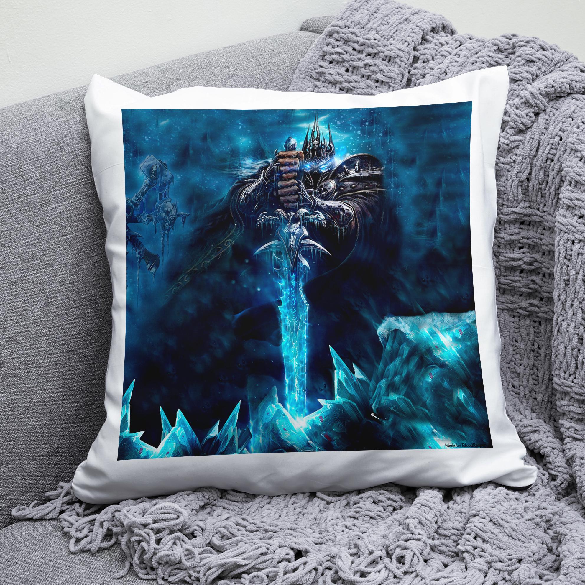 Плюшева подушка квадрат з принтом гри World of Warcraft WOW Король Ліч