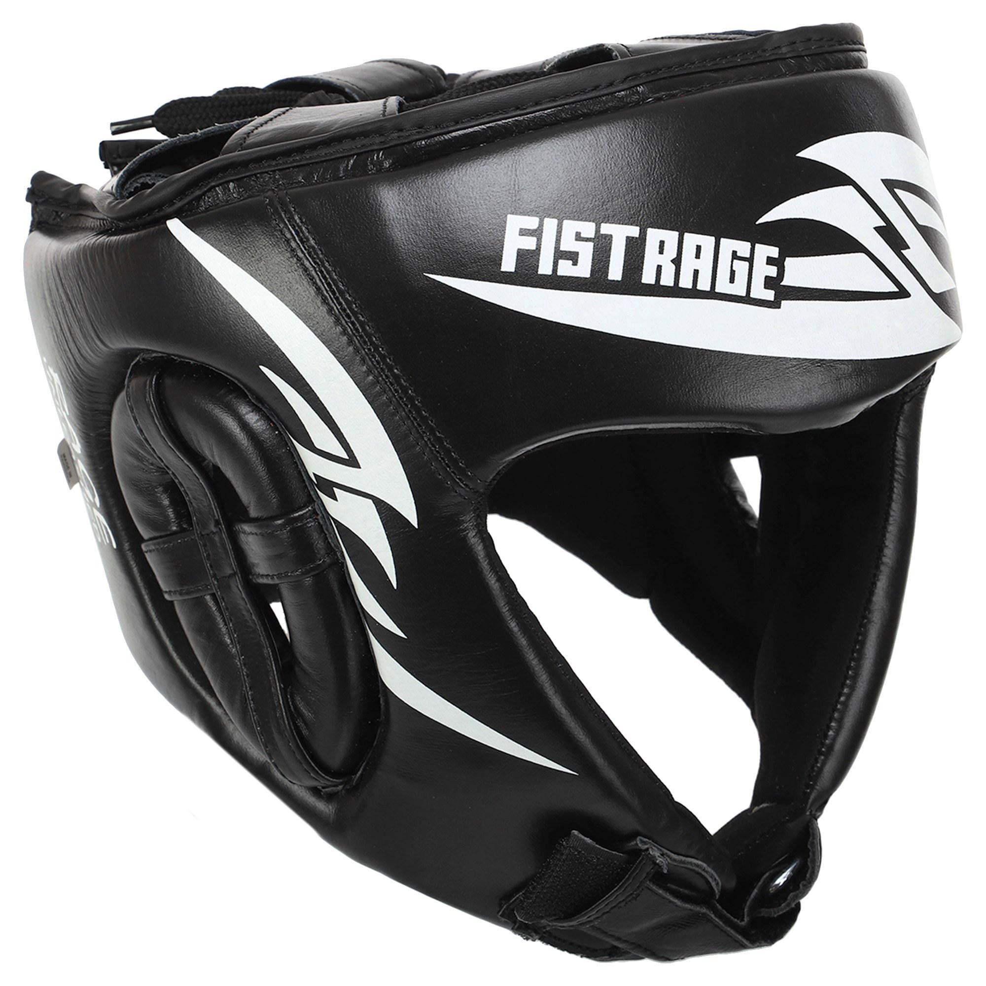 Шлем боксерский открытый FISTRAGE Pro VL-4150 кожаный M Черный (33229003)