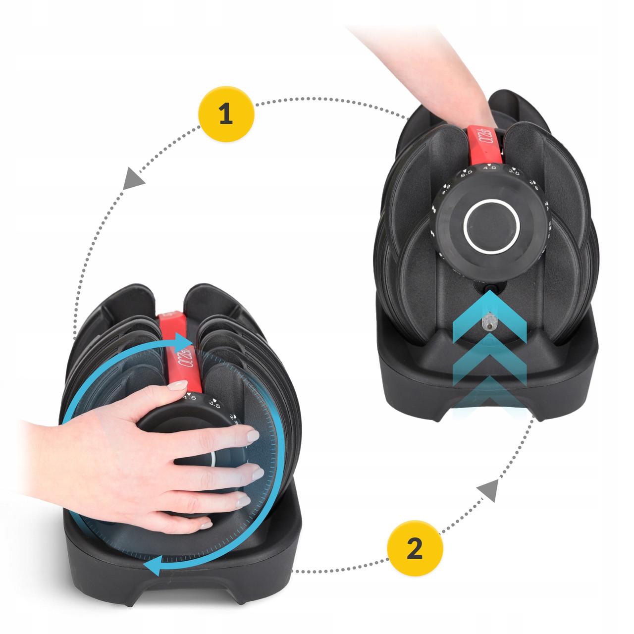 Гантеля з регульованою вагою 4FIZJO Premium 5-40 кг (P-5907739319210) - фото 2 Гантеля з регульованою вагою 4FIZJO Premium 5-40 кг (P-5907739319210) - фото 2