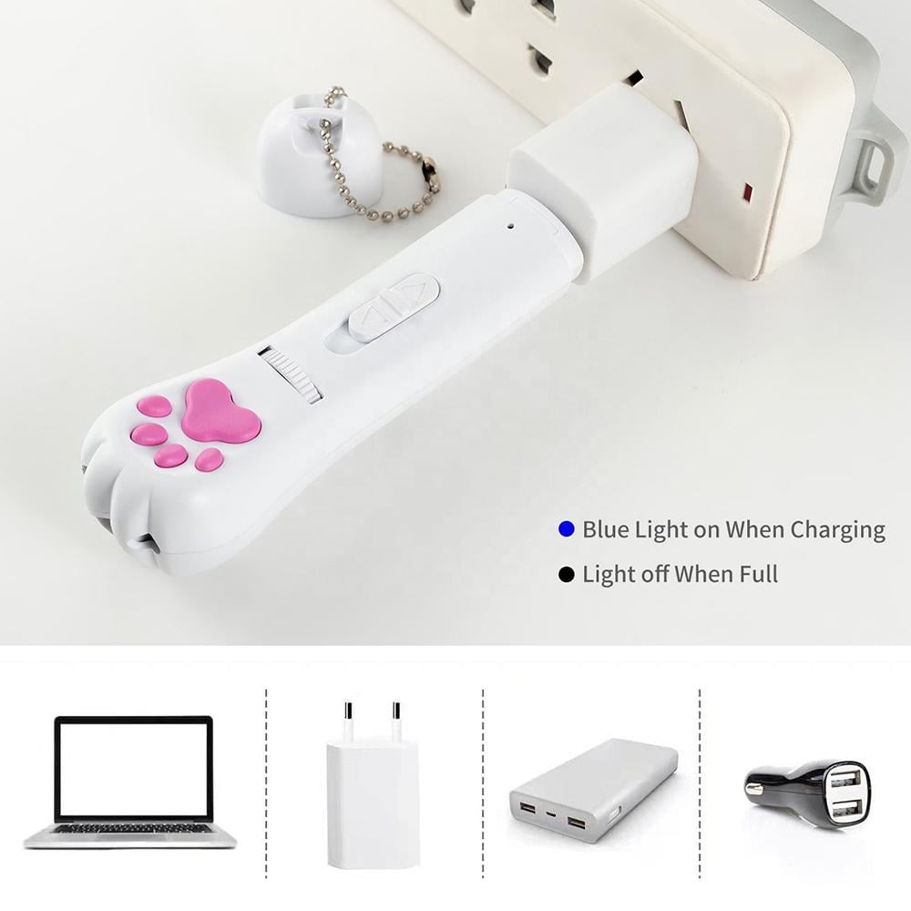 Ігровий ліхтар-лазер для тварин ZK-2381L LED+UV 4 картинки USB Білий (29703519) - фото 2