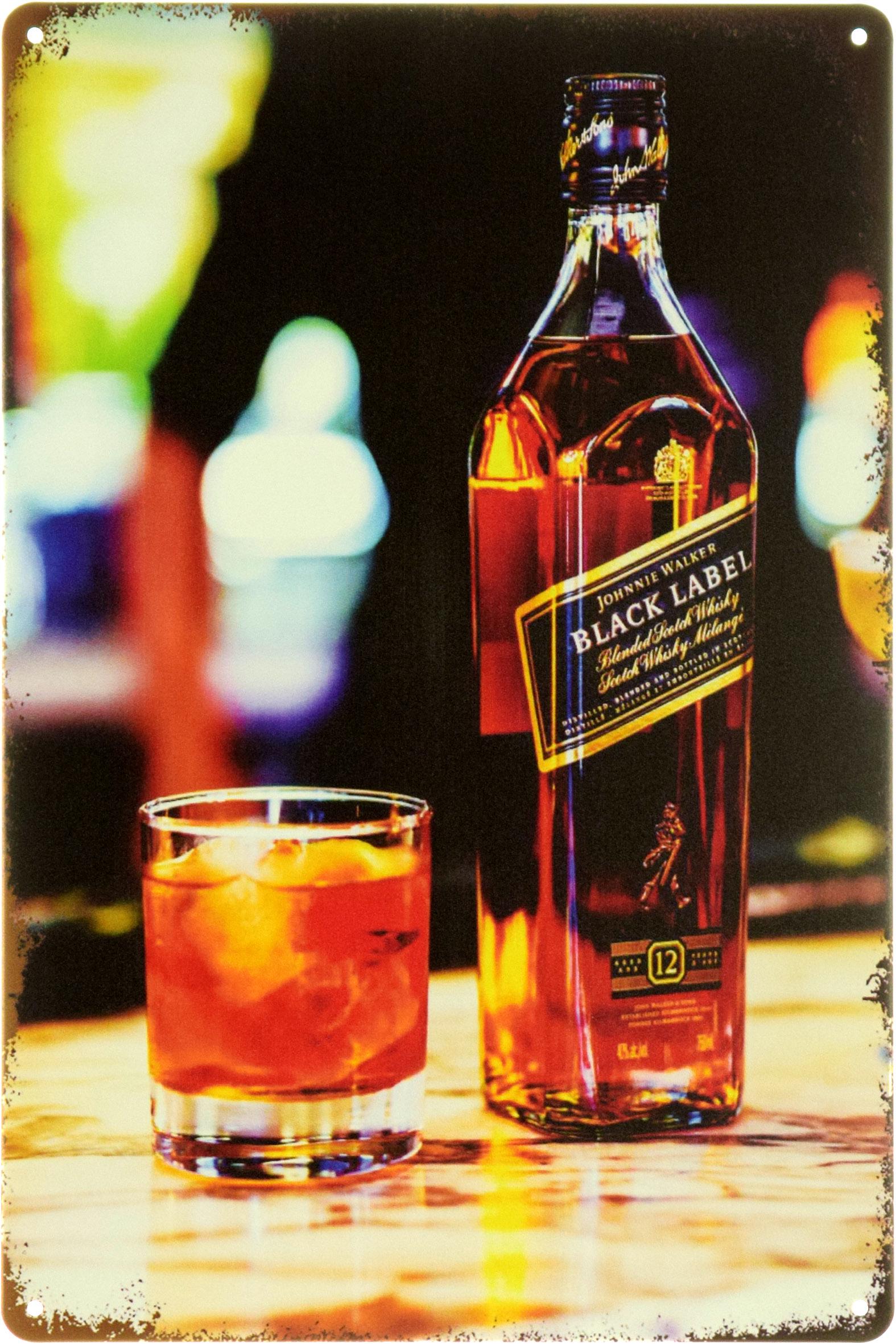Табличка металлическая "Black Label" 20x30 см (ms-104059)