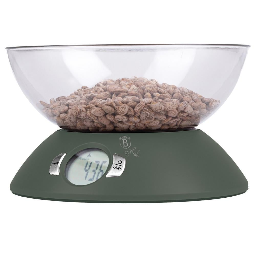Весы кухонные Berlinger Haus Matte Green пластиковые с автоматическим отключением и индикаторами