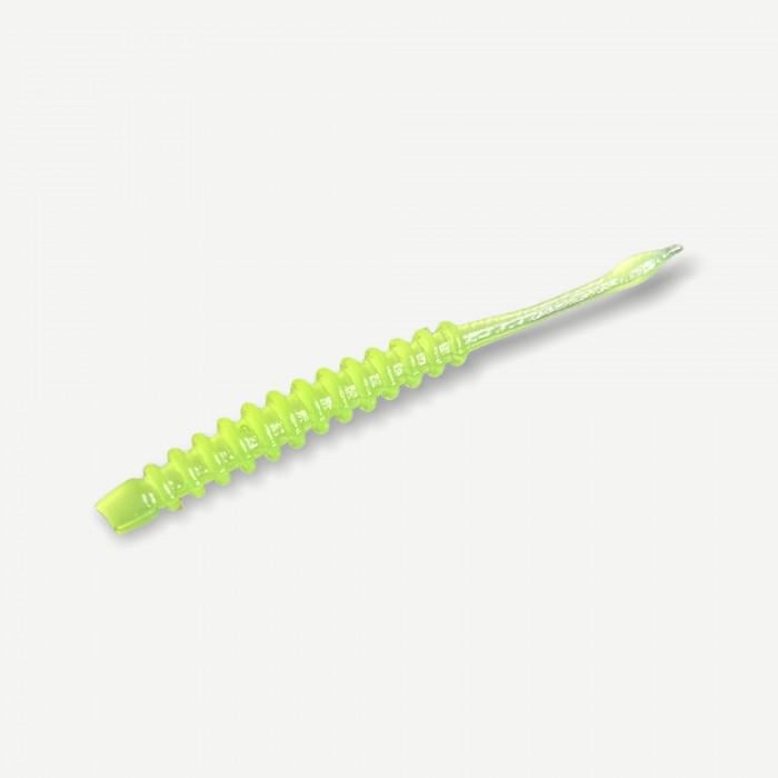 Силиконовые приманки Big Baits Ribbed Worm морская серия 1,8" 10 шт. # 014 Lime/Glow (1004014)