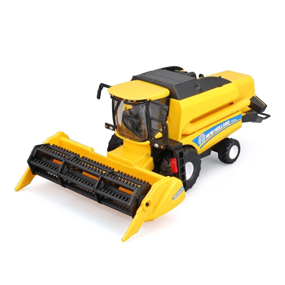 Игровая машинка Bburago Зерноуборочный комбайн New Holland TC5.90 с зерновой жаткой (18-31721)