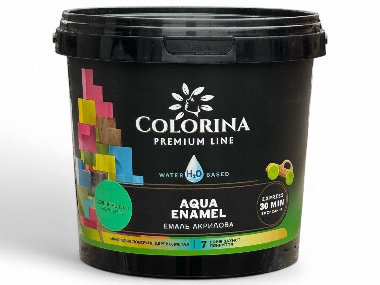 Краска акриловая Colorina Aqua ENAMEL без запаха 2 л Зеленое яблоко (31641957)