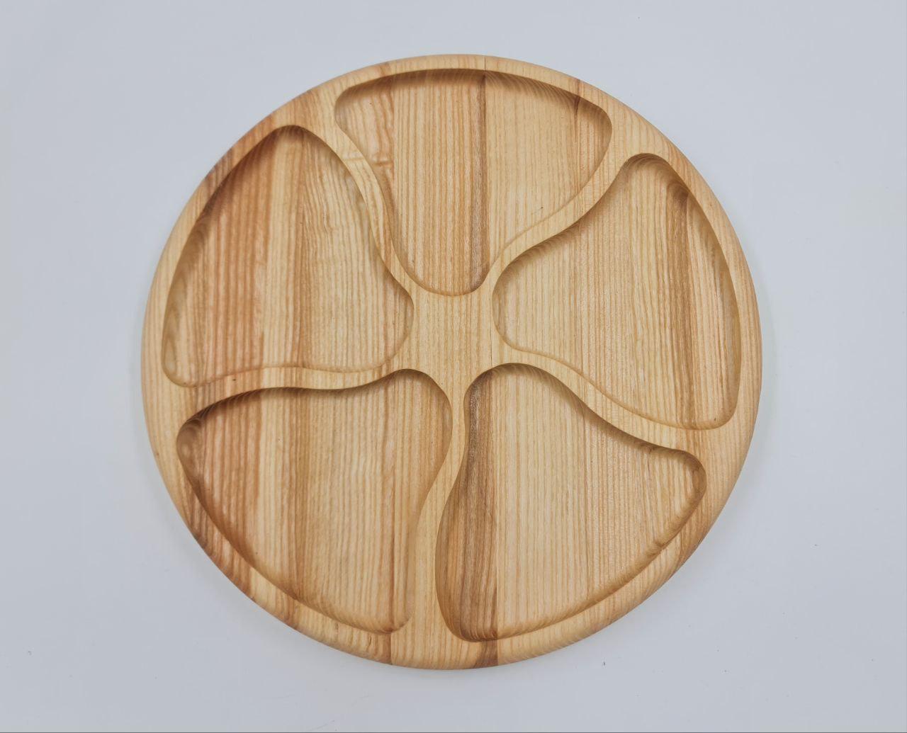 Менажниця з дерева для сервірування закусок і нарізок d30 (IN48)