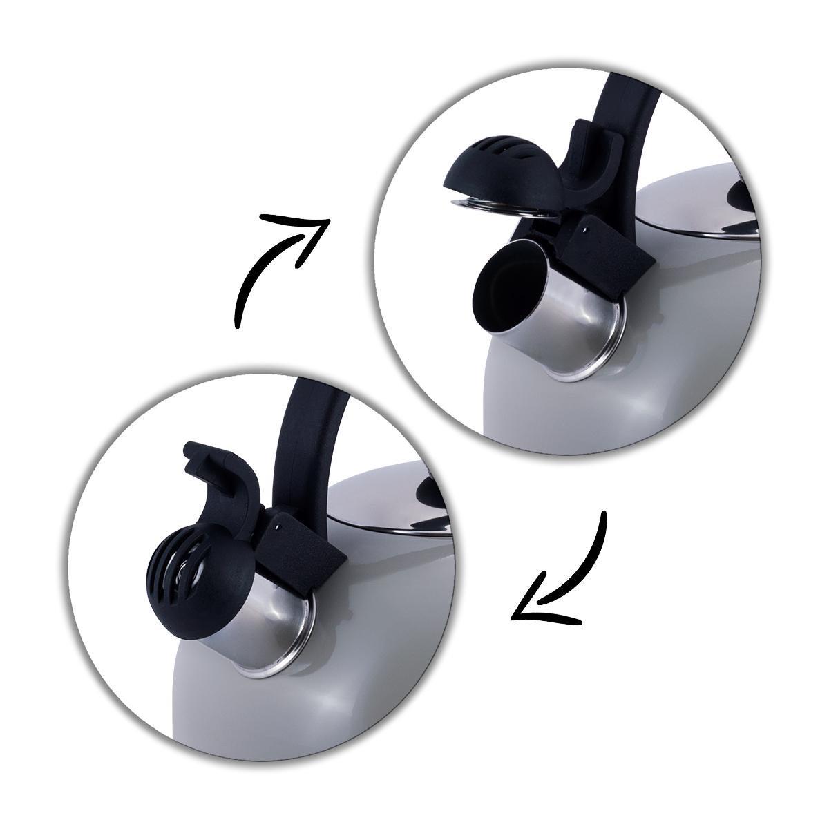 Чайник Kamille Vizo из нержавеющей стали со свистком 2,5 л Серый (13126114) - фото 7 Чайник Kamille Vizo из нержавеющей стали со свистком 2,5 л Серый (13126114) - фото 7