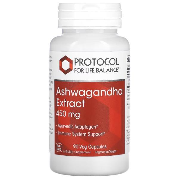 Ашваганда Protocol for Life Balance Ashwagandha Extract 450 мг 90 вег. капс. (000023119)