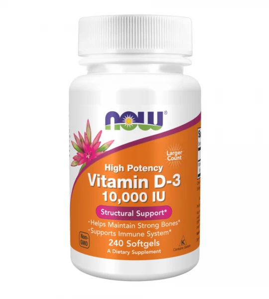 Витамин Д3 NOW Vitamin D3 10000 МЕ 240 softgels