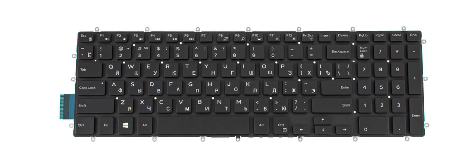 Клавіатура для ноутбука Inspiron 17 3790 з підсвічуванням клавіш (0KX8XW)