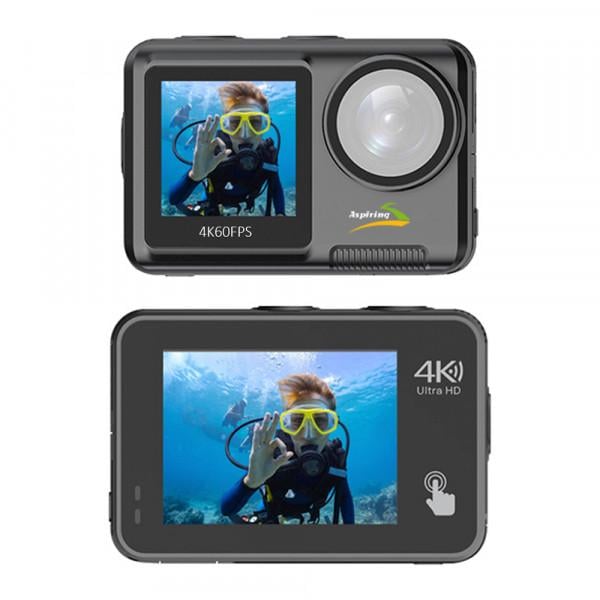 Видеокамера цифровая Aspiring 86ASZE21PB Wi-Fi Repeat 4 ULTRA HD 4K DUAL SCREEN (579054) - фото 4