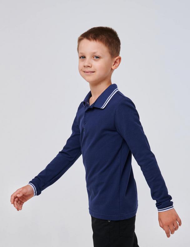 Футболка-поло для мальчика Smil Лакоста 152 см Темно синий (114887) - фото 2