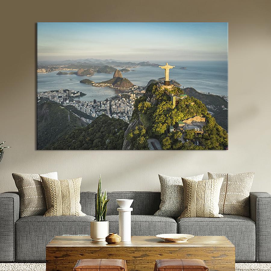 Настінний декор картина на холсті для інтер’єру Панорама Ріо-де-Жанейро 80x54 см (368-1)