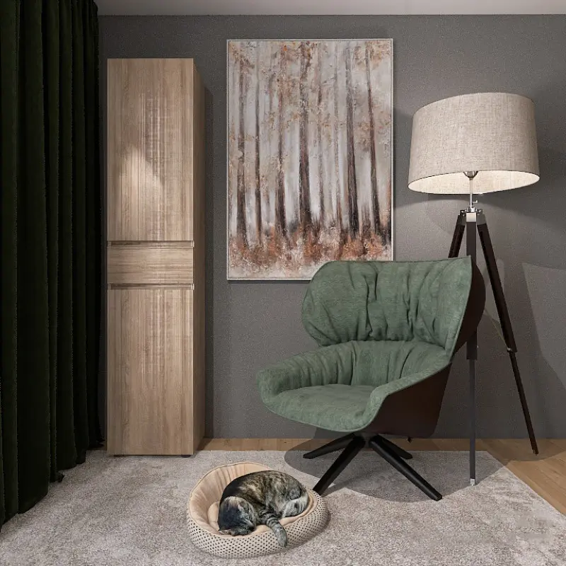 Пенал с выдвижным ящиком Еверест Лайт ПЛ-1 Дуб сонома (26789219) - фото 4 Пенал с выдвижным ящиком Еверест Лайт ПЛ-1 Дуб сонома (26789219) - фото 4