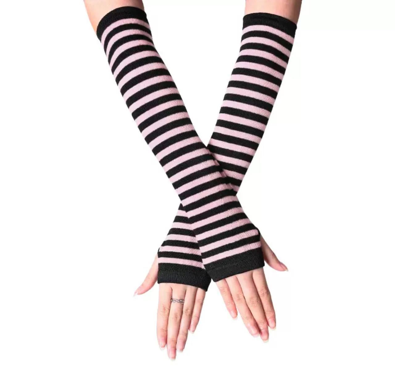 Мітенки щільні Світло-рожевий з чорним (2554337633)