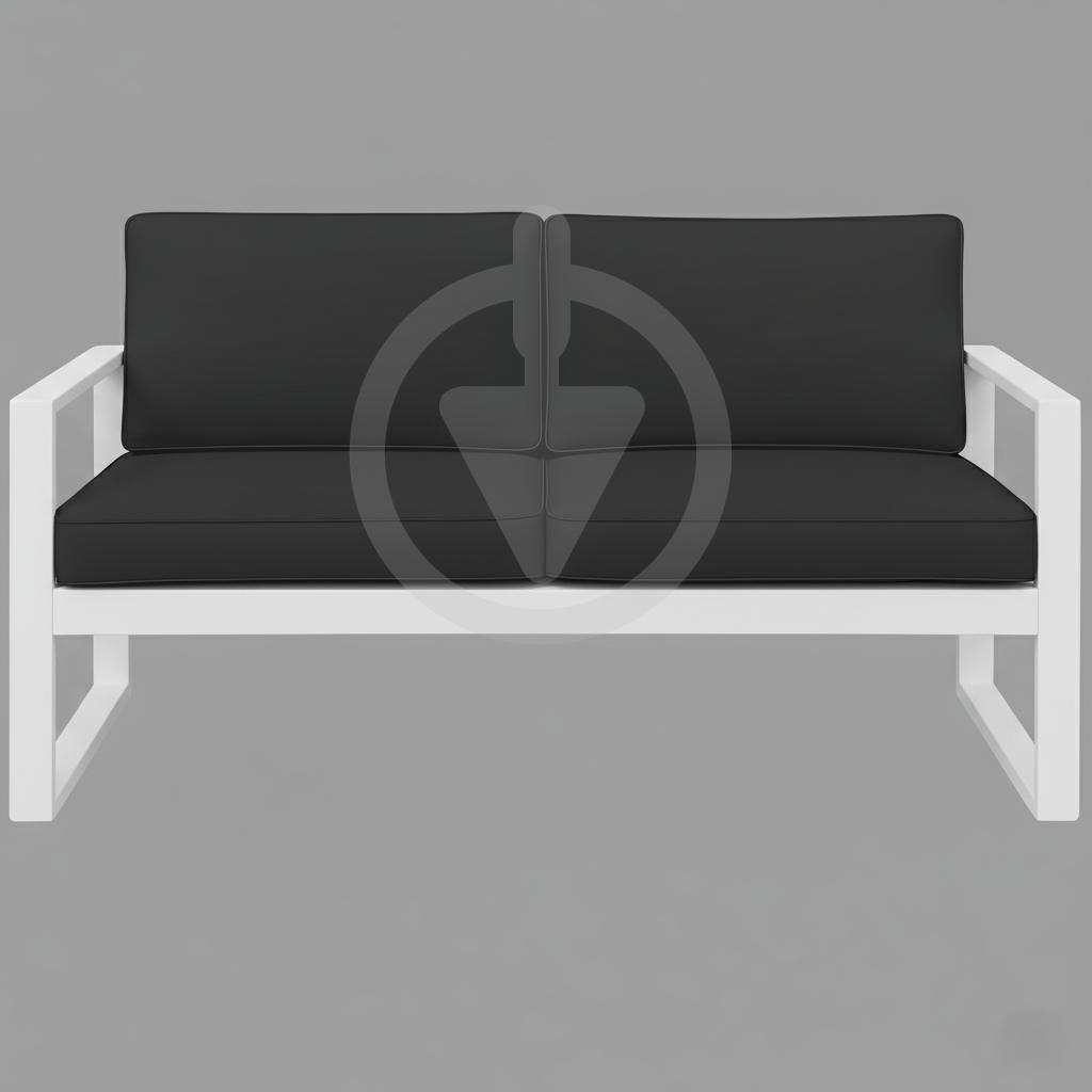 Диван металевий AVVS tech Бостон вуличний лофт з підлокітниками рогожка 160 см Темно-сірий/Білий (30067122) - фото 2