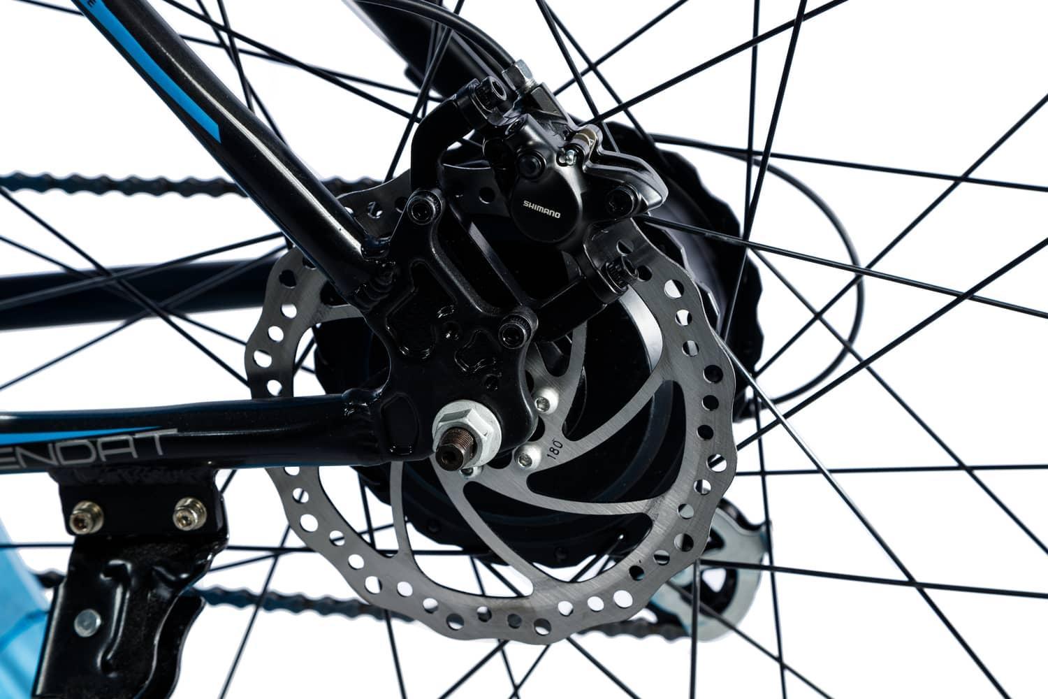 Електровелосипед фэтбайк Wendat c гідравлічними гальмами 26"/19" 48V 24Ah 1000W Чорно-синій (EVFWCS) - фото 4