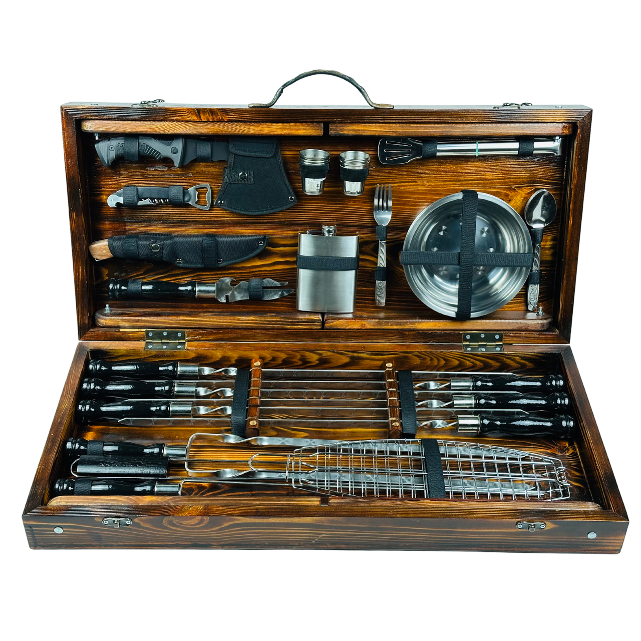 Набор шампуров в кейсе-столике Grill Master LUX в деревянном кейсе