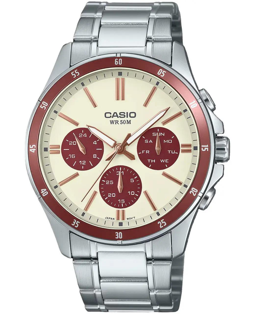 Мужские наручные часы Casio MTP-1374D-5A2VDF d 42 мм Бордовый