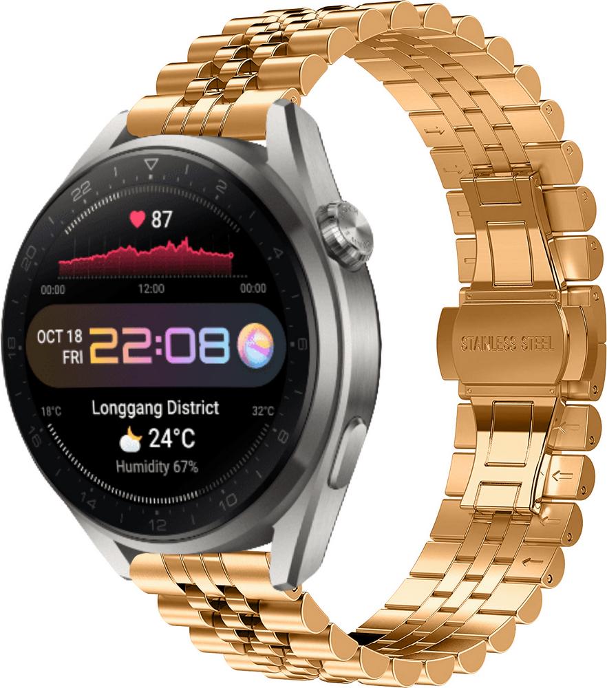 Браслет металевий Stech для Huawei Watch 3 Pro Rose Gold (25261-27)