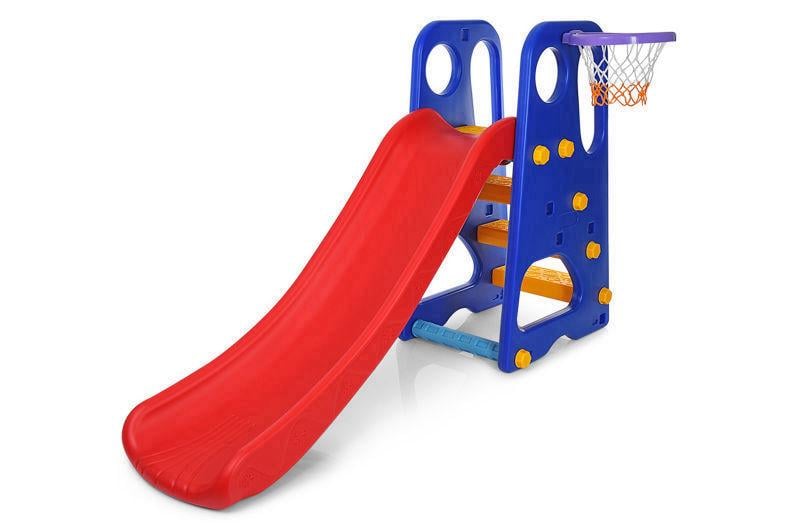 Горка детская Bambi с баскетбольным кольцом Красный/Синий (YG2016-16-1)