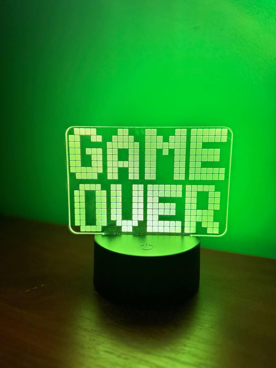 Светильник настольный RGB 3D с пультом Game Over Lux (31232002)