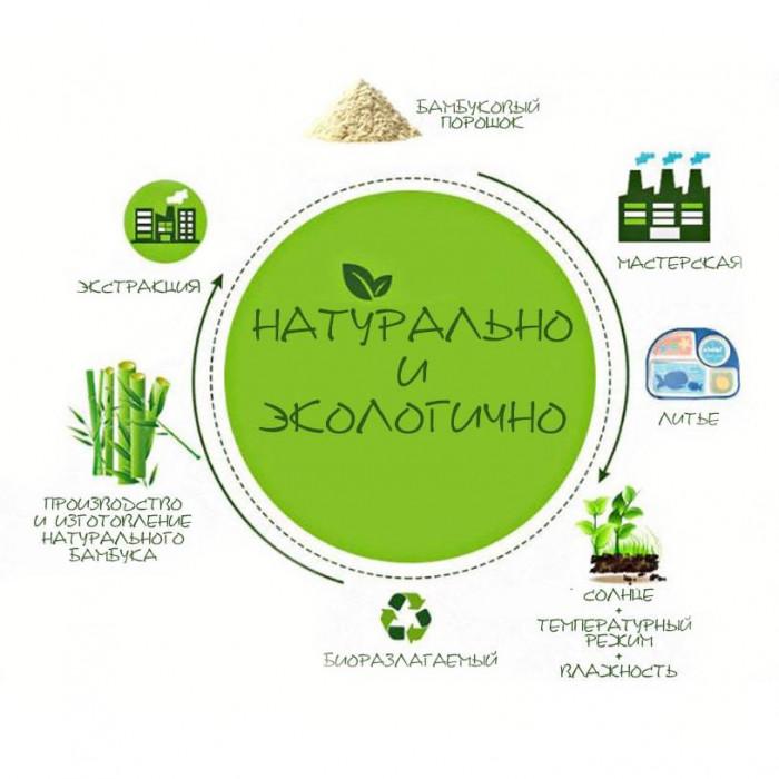 Набор детской посуды ECO friendly product Панда бамбуковый 5 пр. - фото 4