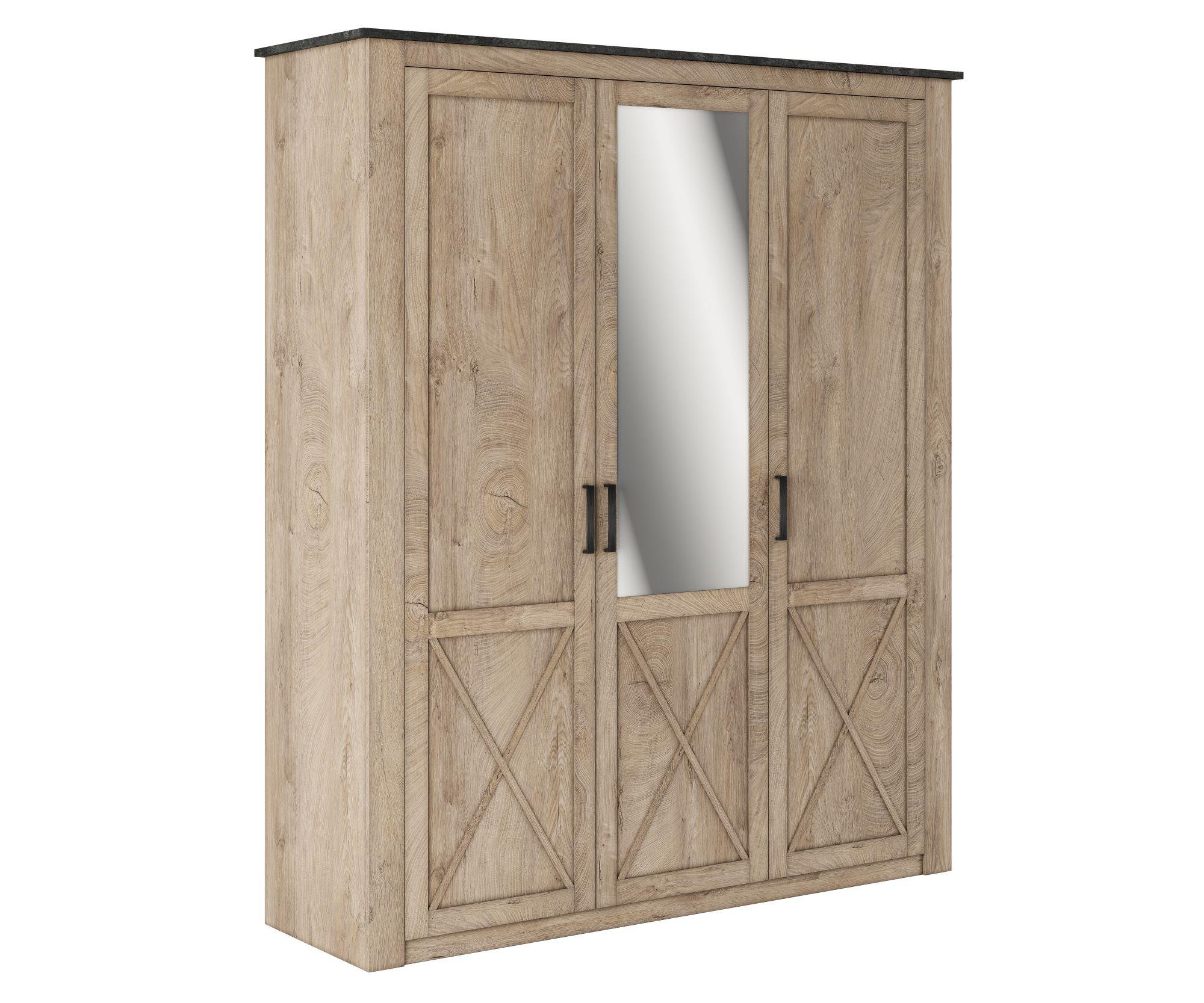 Шкаф Світ меблів 3Д Эшли из ДСП/МДФ/Зеркала Дуб Эндгрей необработанный/Бетон темный (51450) Шкаф Світ меблів 3Д Эшли из ДСП/МДФ/Зеркала Дуб Эндгрей необработанный/Бетон темный (51450)