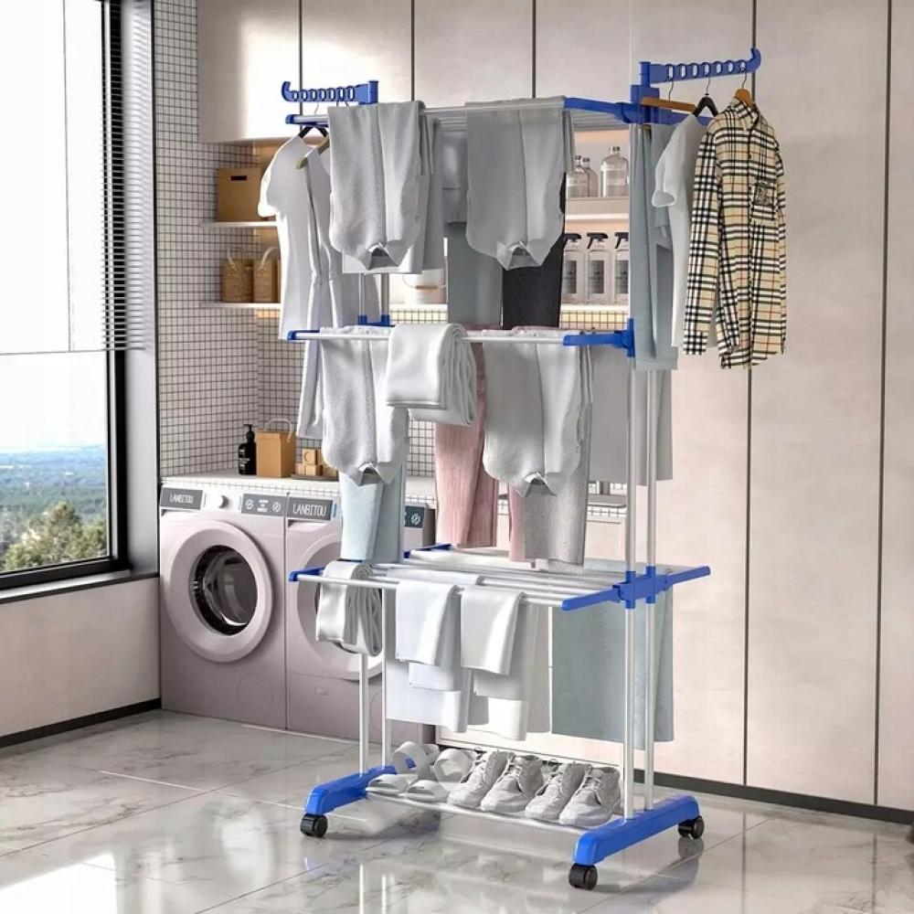 Сушилка многоярусная Garment rack with wheels для белья до 40 кг - фото 7