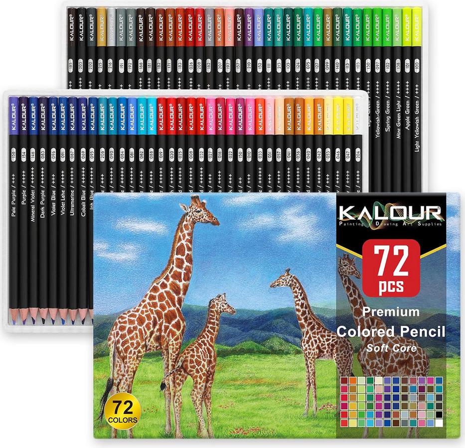 Набір кольорових олівців KALOUR 72 кольори із грифелем на восковій основі