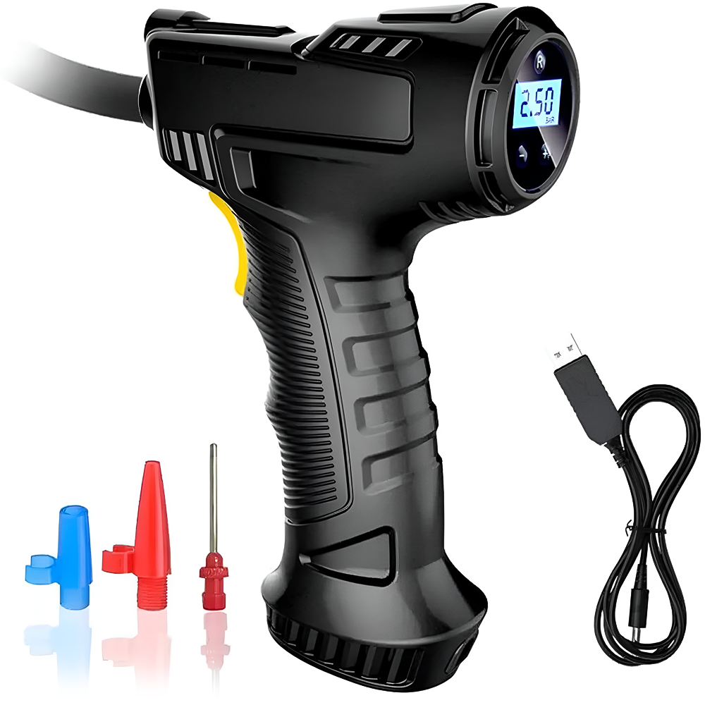 Насос-компрессор аккумуляторный Podofo PAC-01 для авто/мотоцикла/велосипеда Черный - фото 2 Насос-компрессор аккумуляторный Podofo PAC-01 для авто/мотоцикла/велосипеда Черный - фото 2