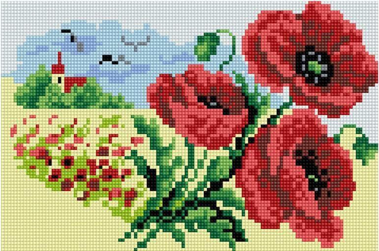 Алмазная мозаика ColorArt Маки в поле 20х30 см (DT720) Алмазная мозаика ColorArt Маки в поле 20х30 см (DT720)