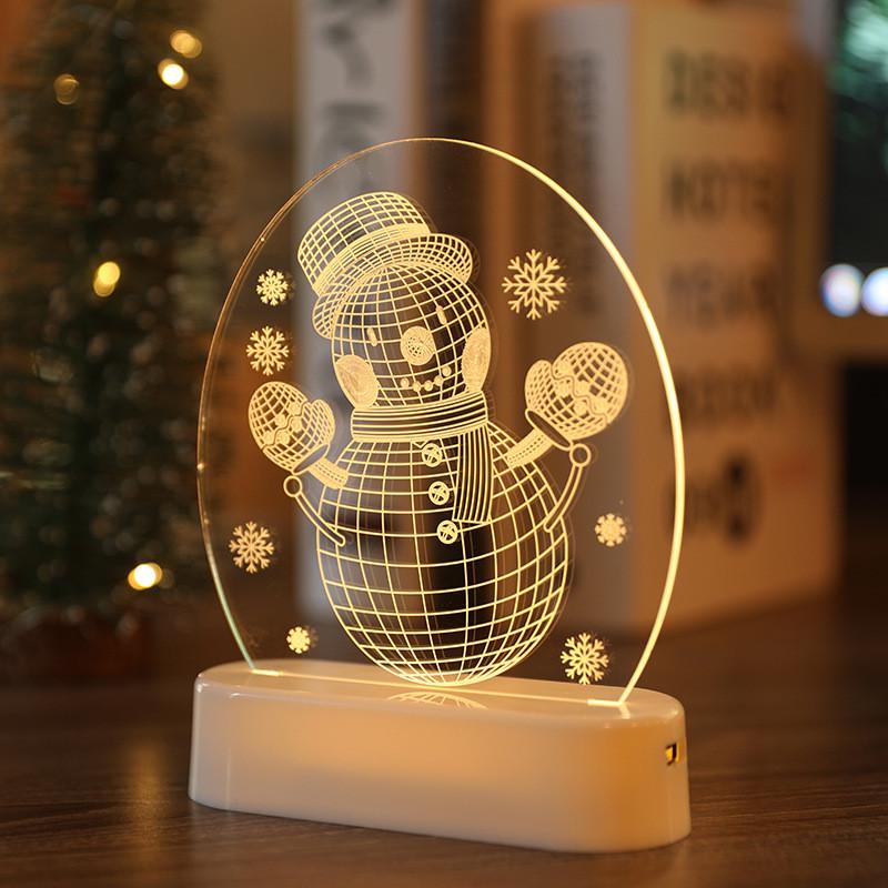 Светильник Decoration 3D LED Снеговик на подставке